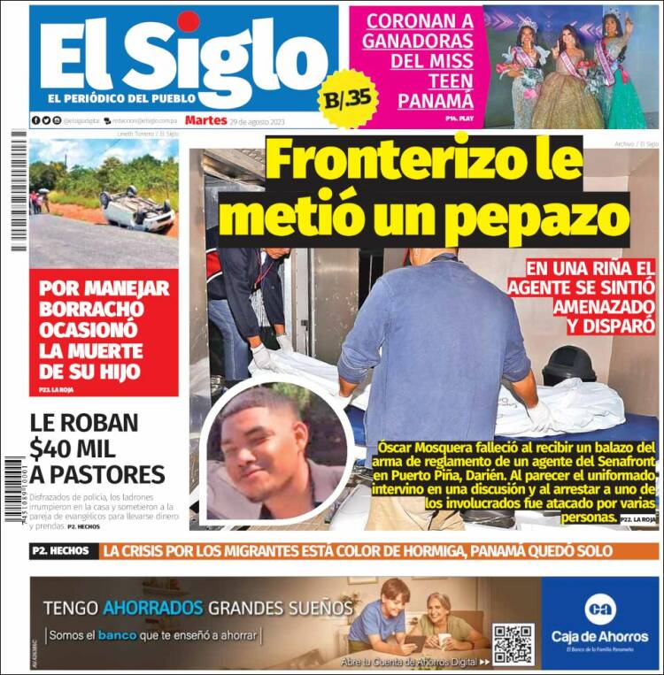 Portada de El Siglo (Panam&aacute;)