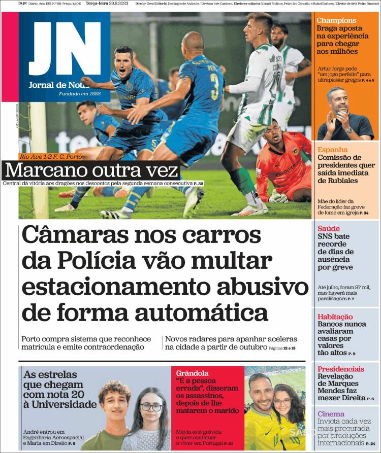Portada de Jornal de Notícias (Portugal)