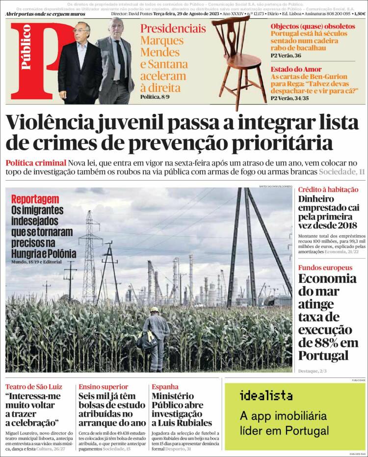 Portada de Público (Portugal)