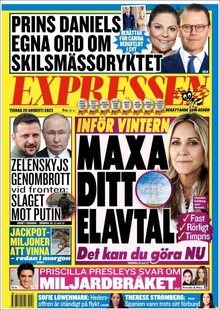 Portada de Expressen (Suecia)