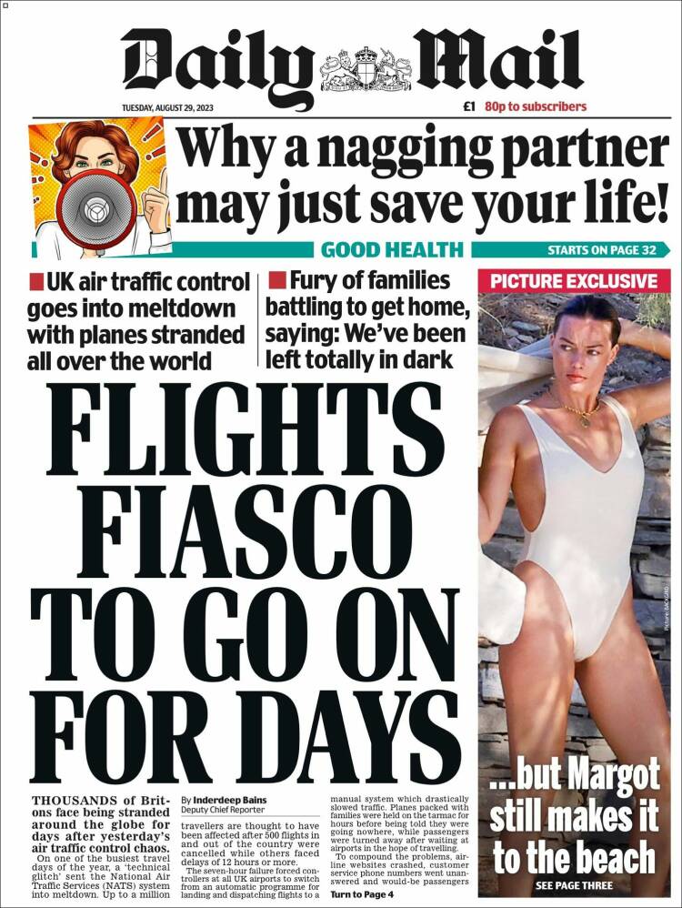 Portada de Daily Mail (Reino Unido)