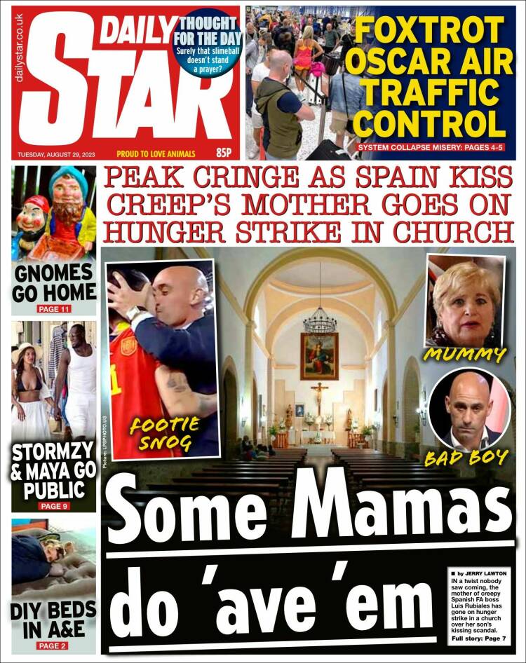 Portada de Daily Star (Reino Unido)