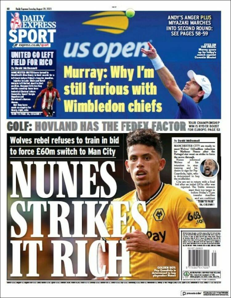 Portada de Express Sport (Reino Unido)