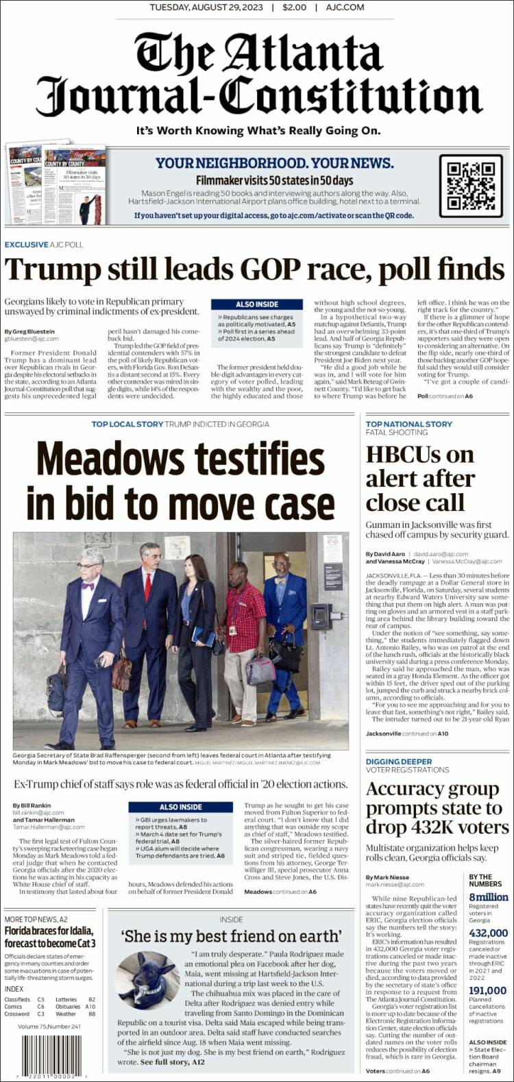 Portada de The Atlanta Journal-Constitution (USA)