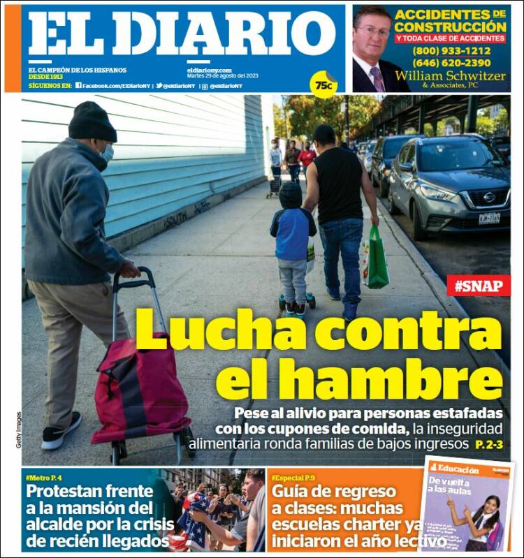 Portada de El Diario NY (USA)
