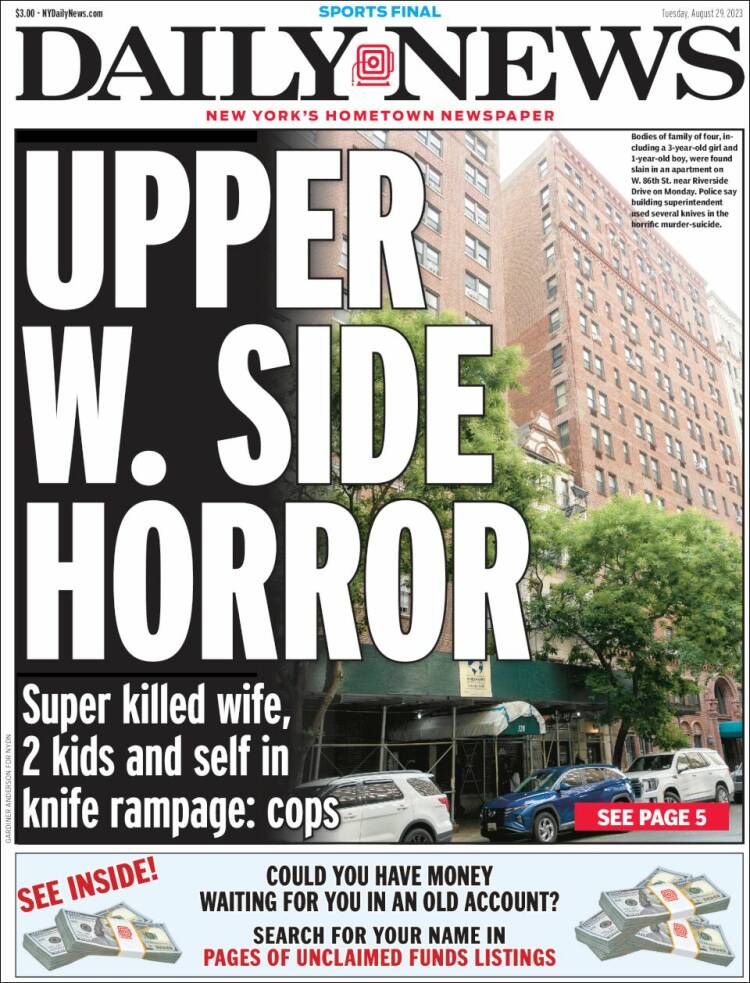 Portada de Daily News - New York (USA)
