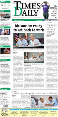 Portada de Times Daily (USA)