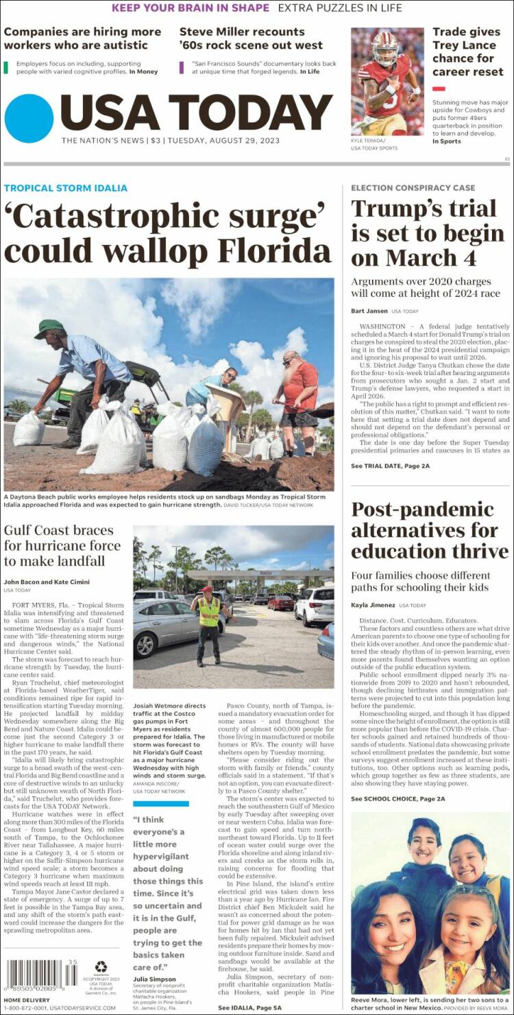 Portada de USA Today (USA)