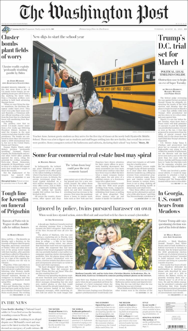 Portada de The Washington Post (USA)