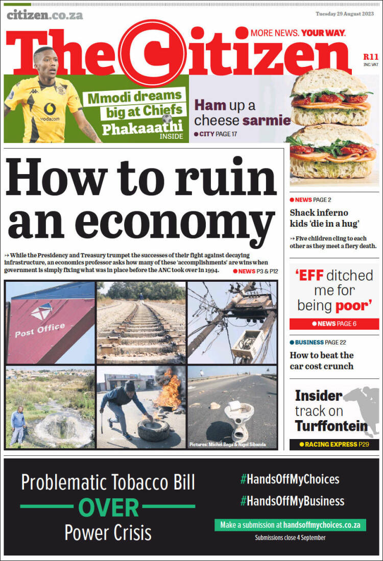 Portada de The Citizen (Sud&aacute;frica)