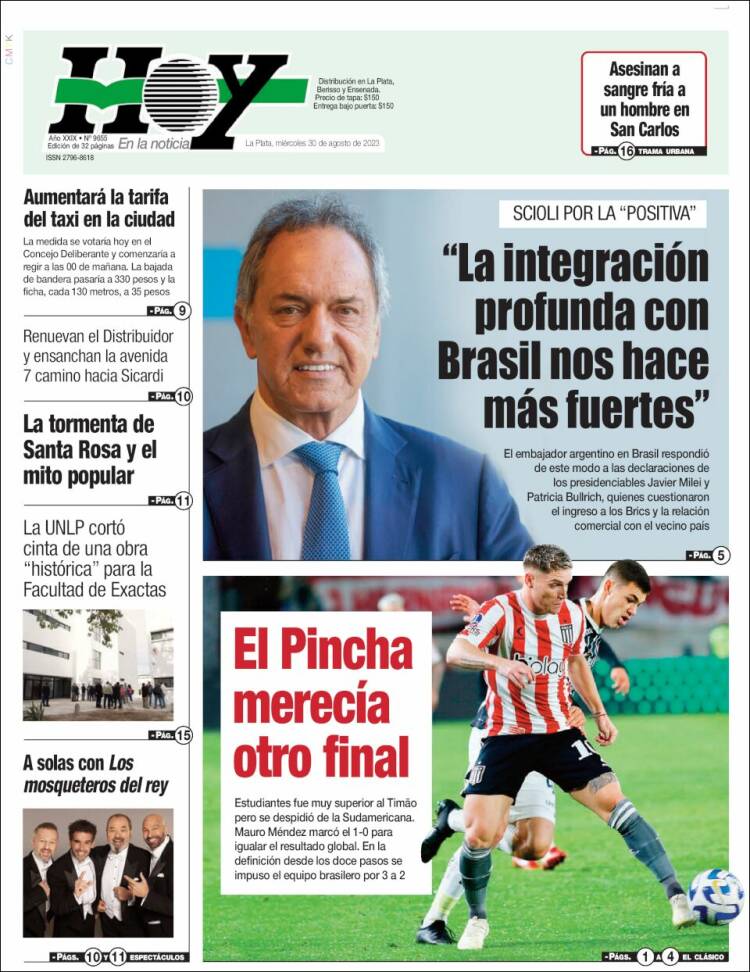 Portada de Diario Hoy (Argentina)