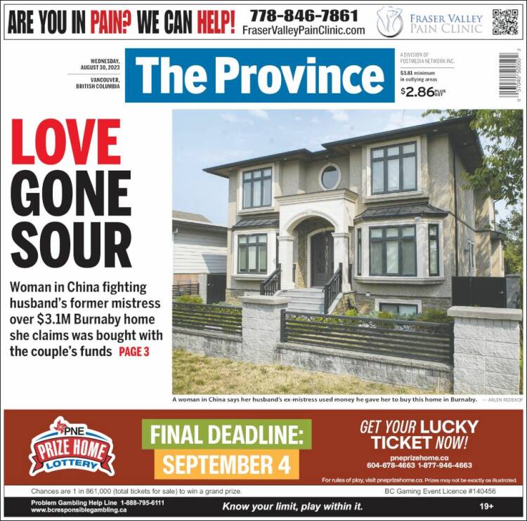 Portada de The Province (Canadá)
