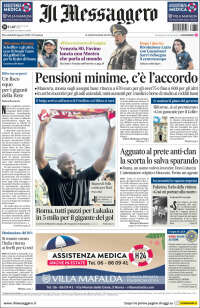Portada de Il Messaggero (Italia)