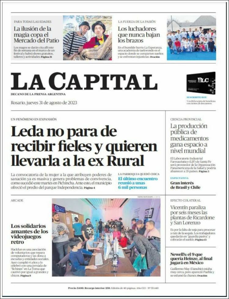 Portada de La Capital - Rosario (Argentina)
