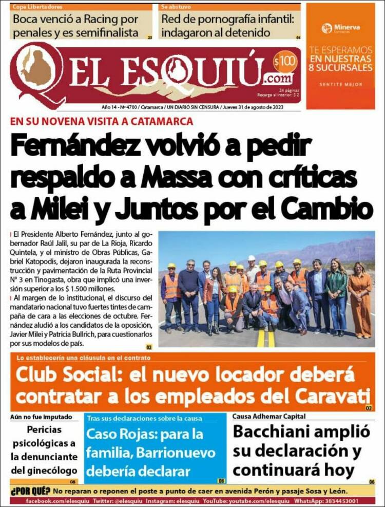 Portada de El Esquiu (Argentina)