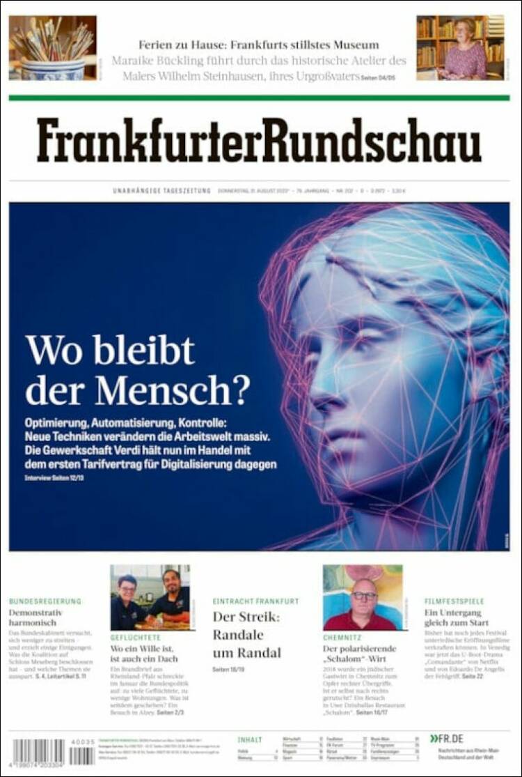 Portada de Frankfurter Rundschau (Alemania)