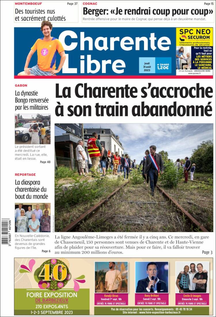 Portada de Charente Libre (Francia)