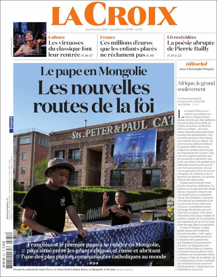 Portada de La Croix (Francia)
