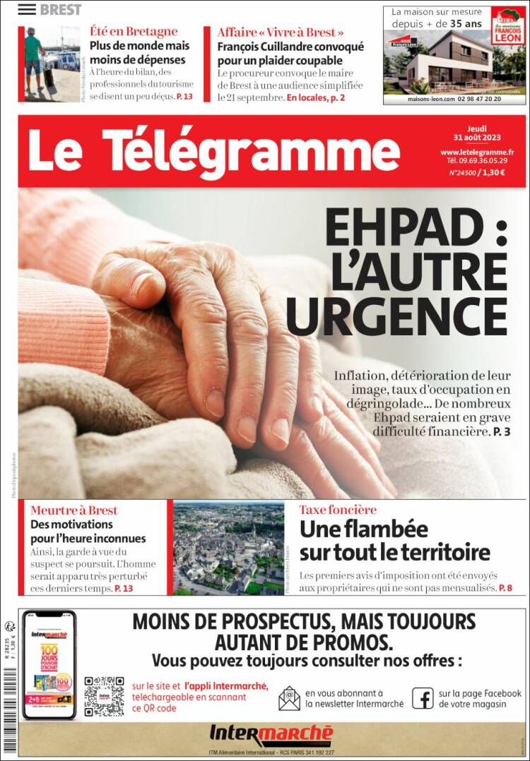 Portada de Télégramme (Francia)
