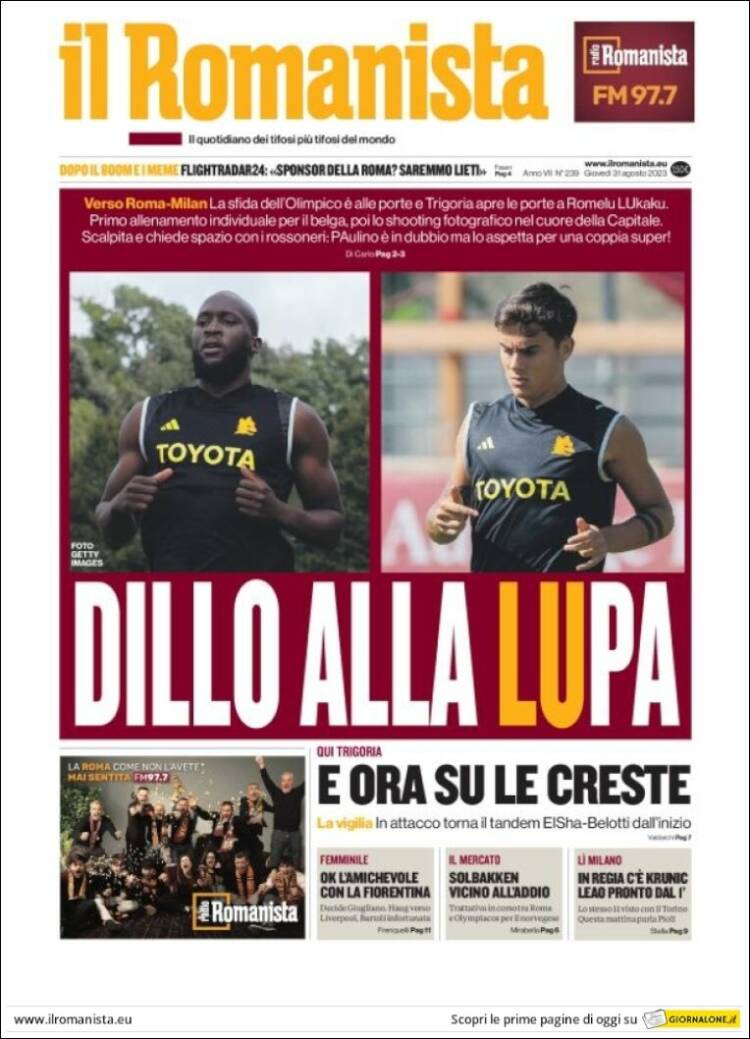 Portada de Romanista (Italia)