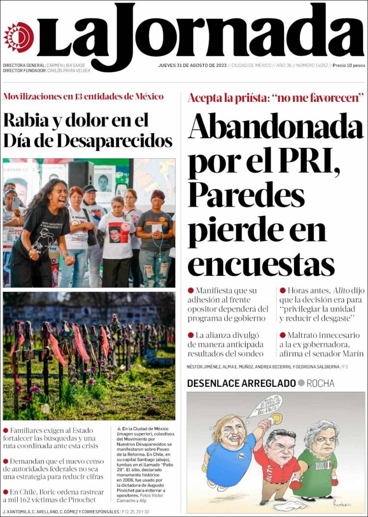 Portada de La Jornada (M&eacute;xico)