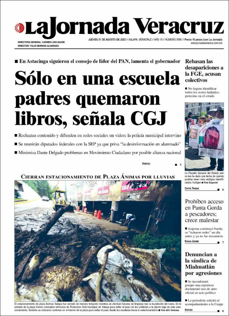 Portada de La Jornada Veracruz (M&eacute;xico)