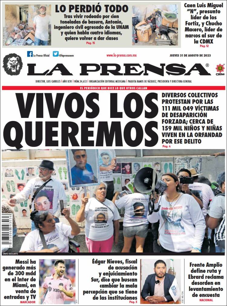 Portada de La Prensa (M&eacute;xico)