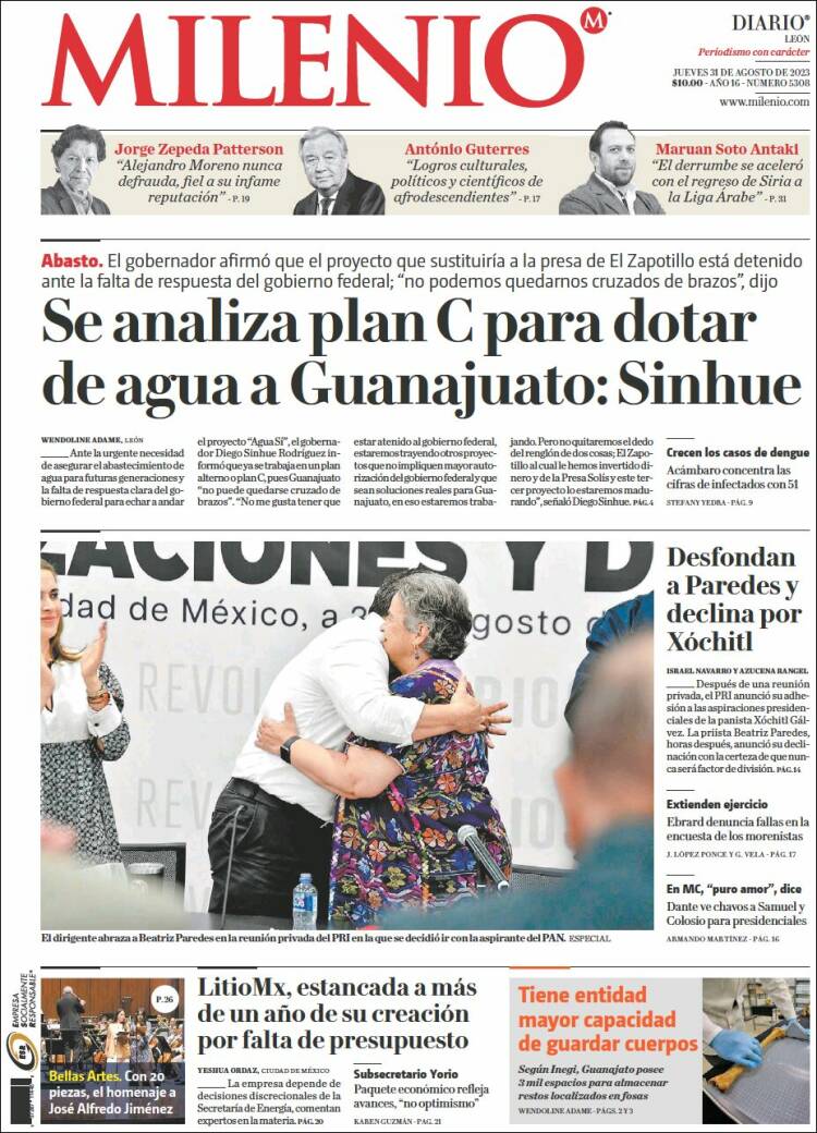 Portada de Milenio de León (M&eacute;xico)