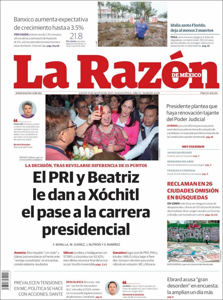 Portada de La Razón (M&eacute;xico)