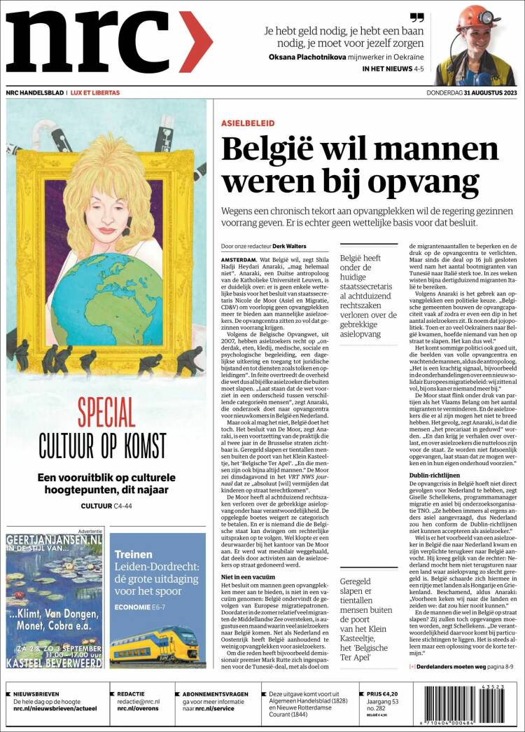 Portada de NRC Handelsblad (Pa&iacute;ses Bajos)