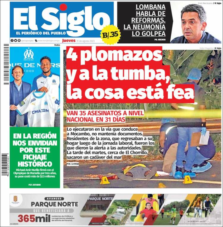 Portada de El Siglo (Panam&aacute;)