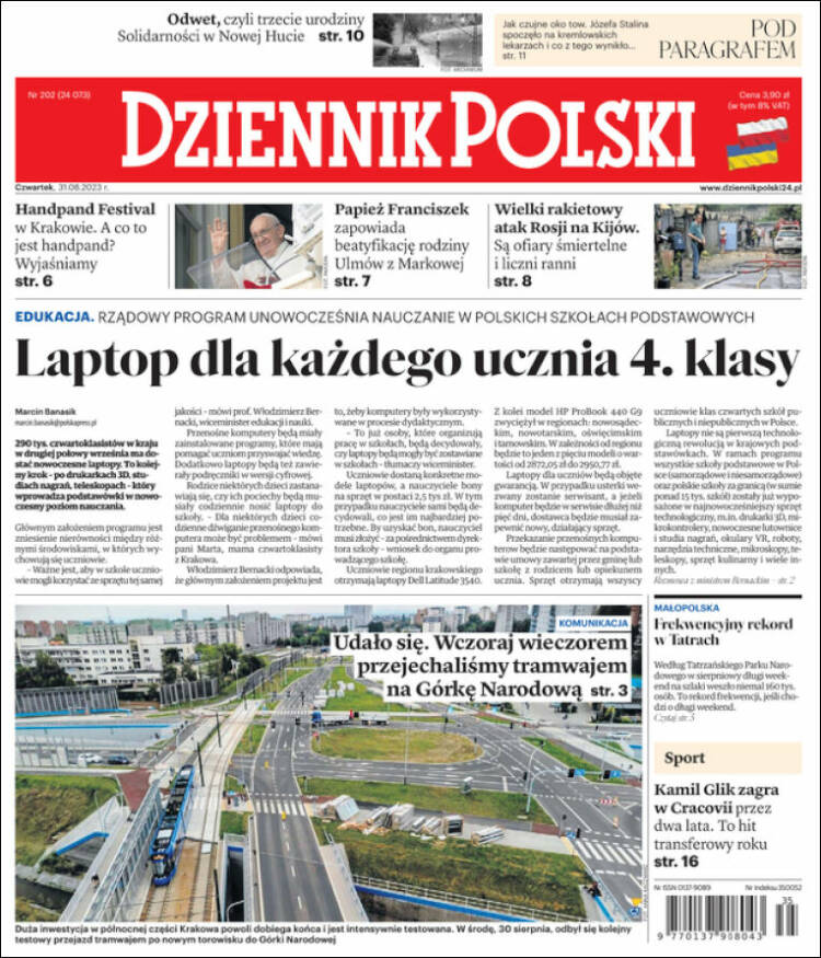 Portada de Dziennik (Polonia)