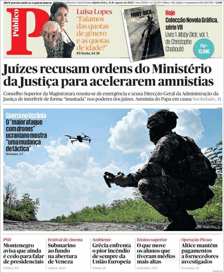 Portada de Público (Portugal)