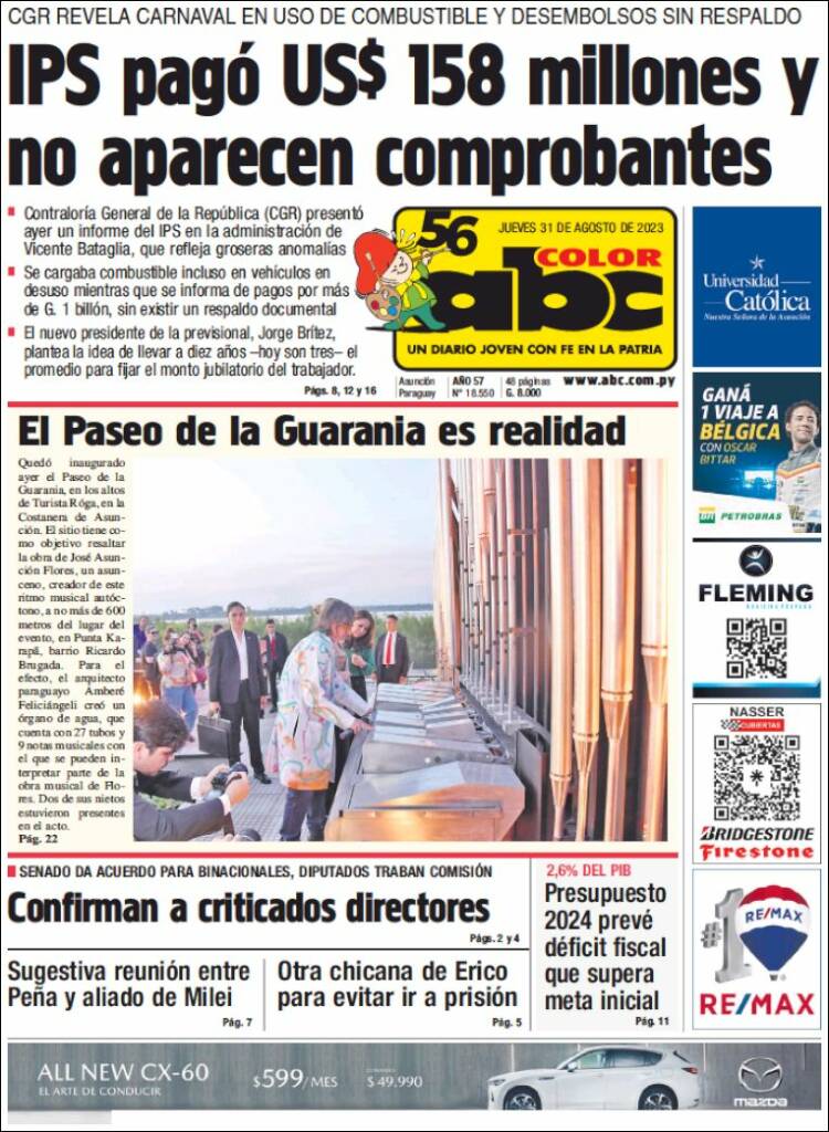 Portada de ABC Color (Paraguay)