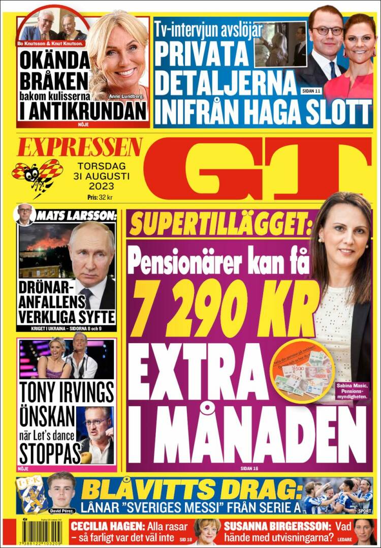 Portada de Göteborgstidningen (Suecia)