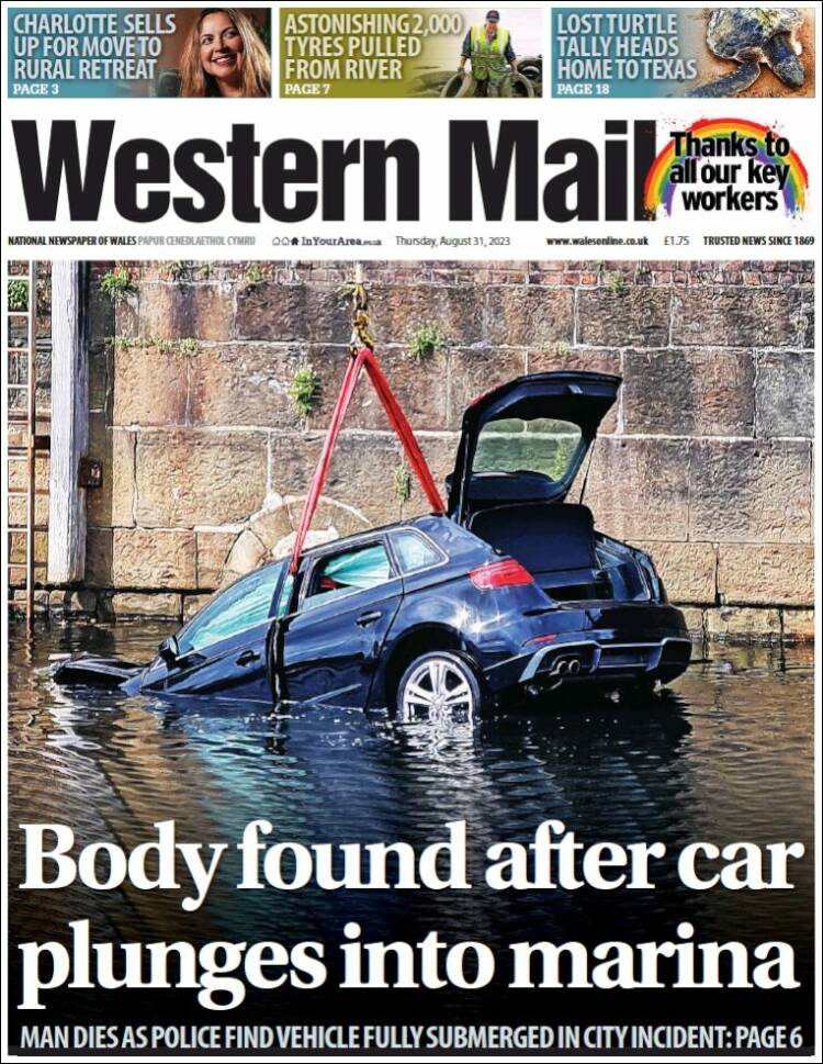 Portada de Western Mail (Reino Unido)