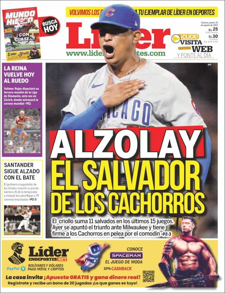 Portada de Lider en deportes (Venezuela)