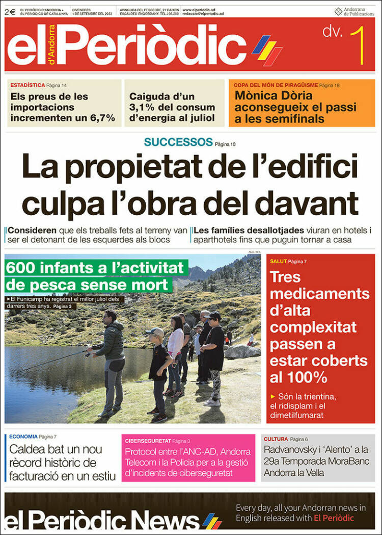 Portada de El Periòdic d'Andorra (Andorra)