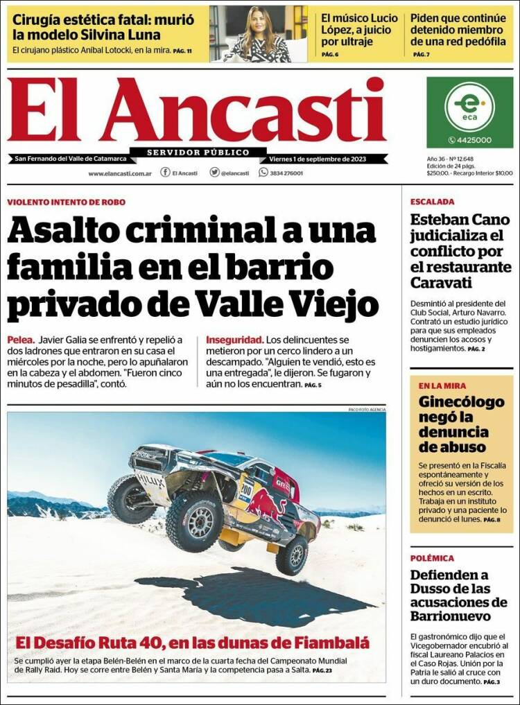 Portada de El Ancasti (Argentina)