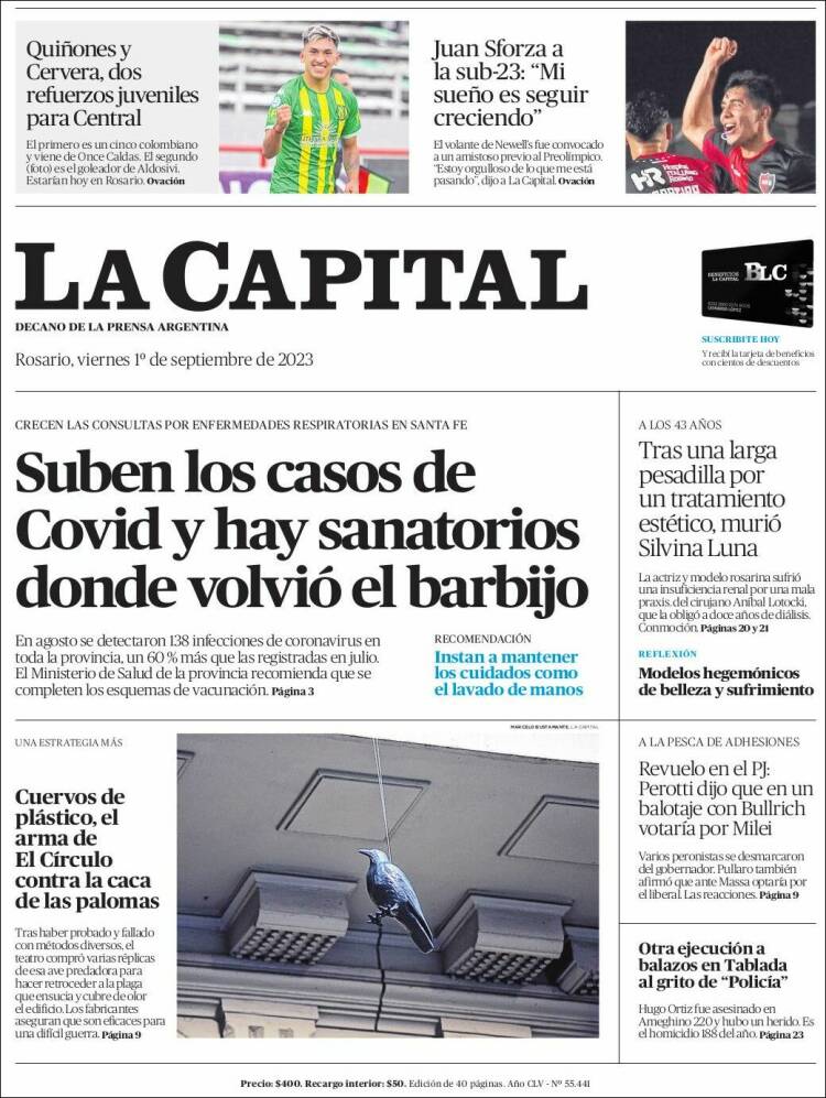 Portada de La Capital - Rosario (Argentina)