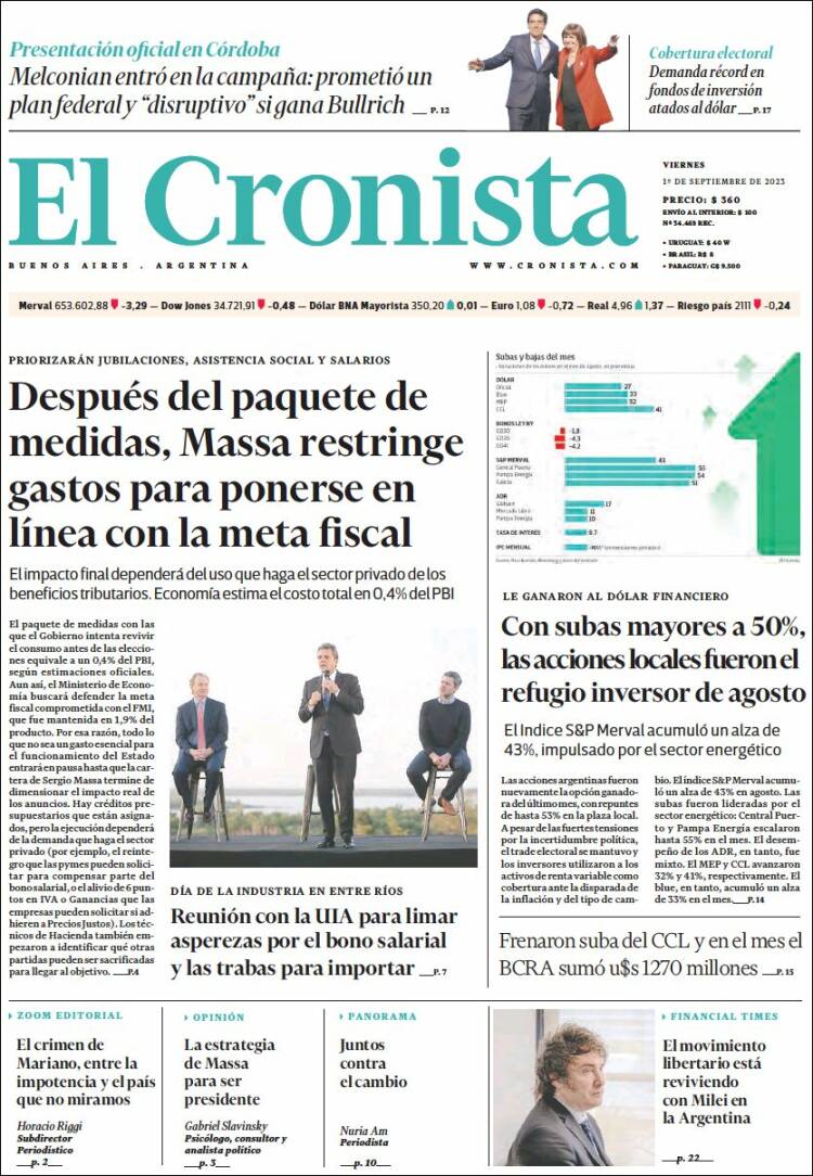 Portada de El Cronista Comercial (Argentina)