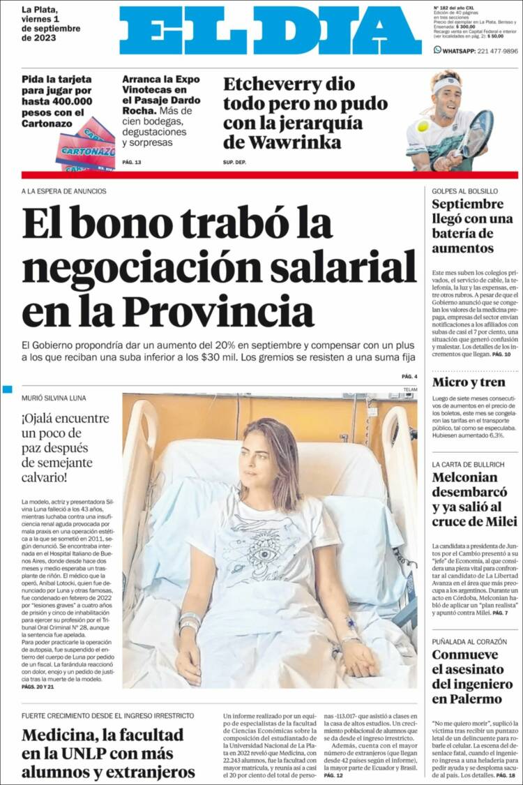 Portada de El Día de la Plata (Argentina)