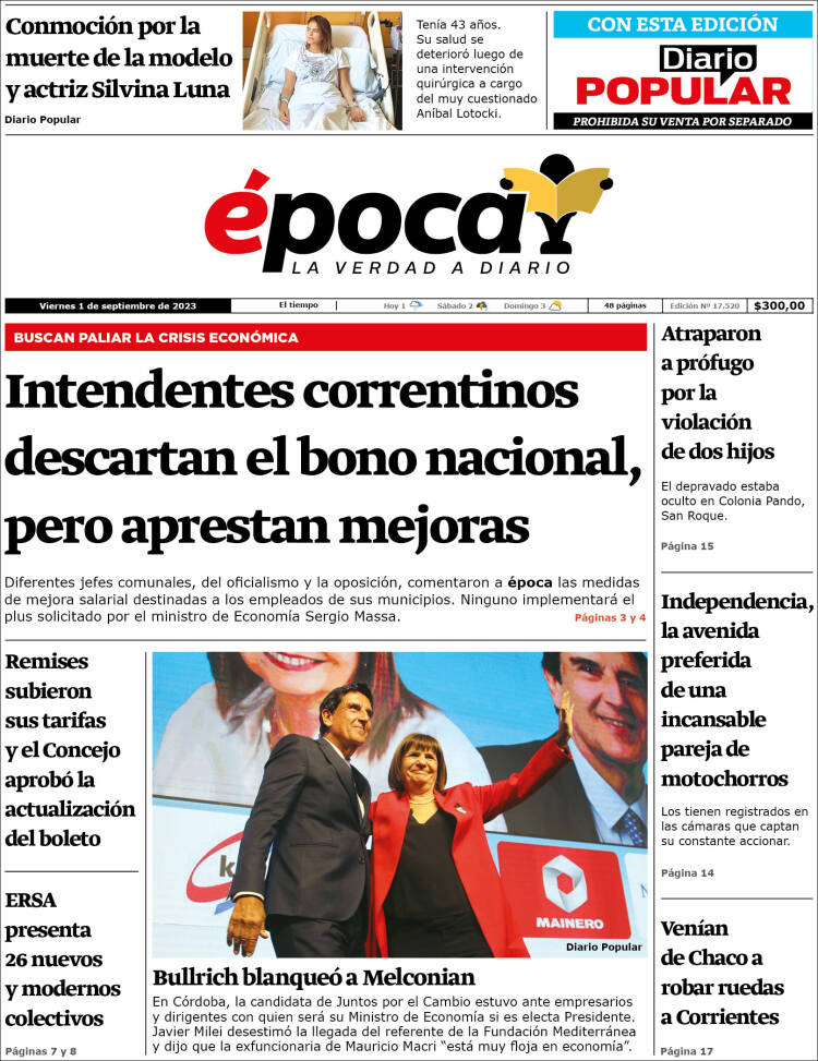 Portada de Diario Época (Argentina)