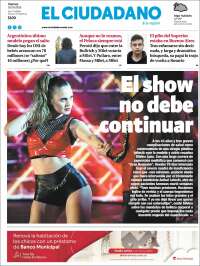 Portada de Diario El Ciudadano (Argentina)