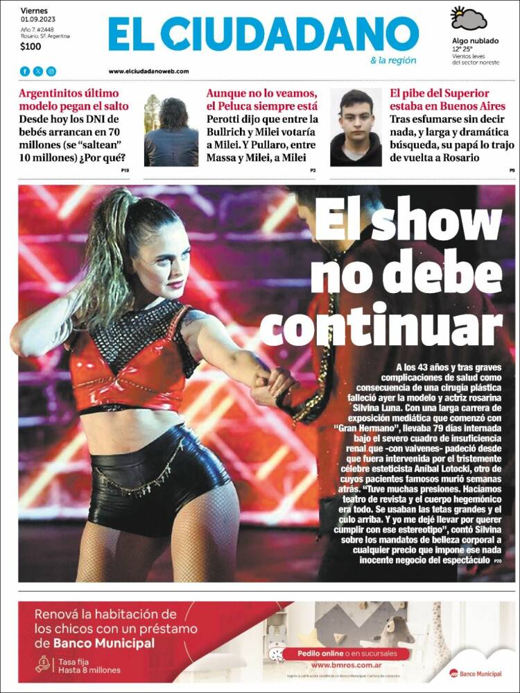 Portada de Diario El Ciudadano (Argentina)