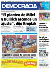 Portada de Diario Democracia (Argentina)