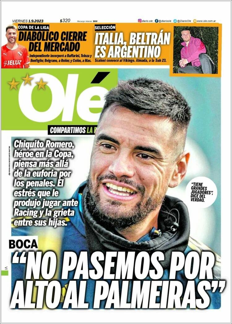 Portada de Olé (Argentina)