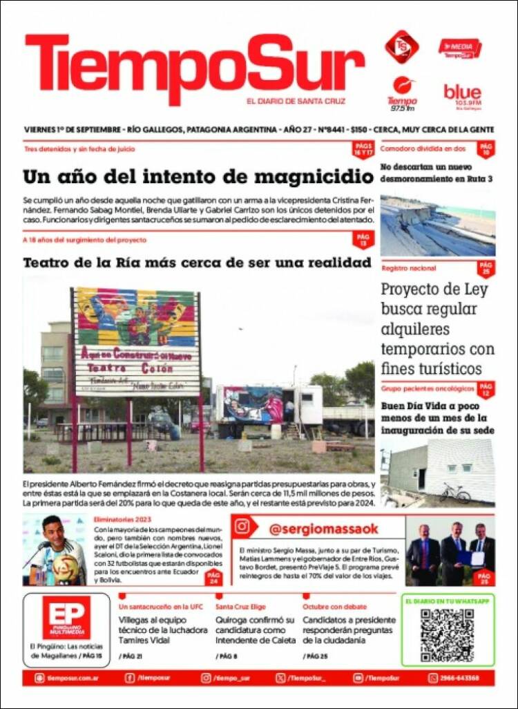 Portada de Tiempo Sur (Argentina)
