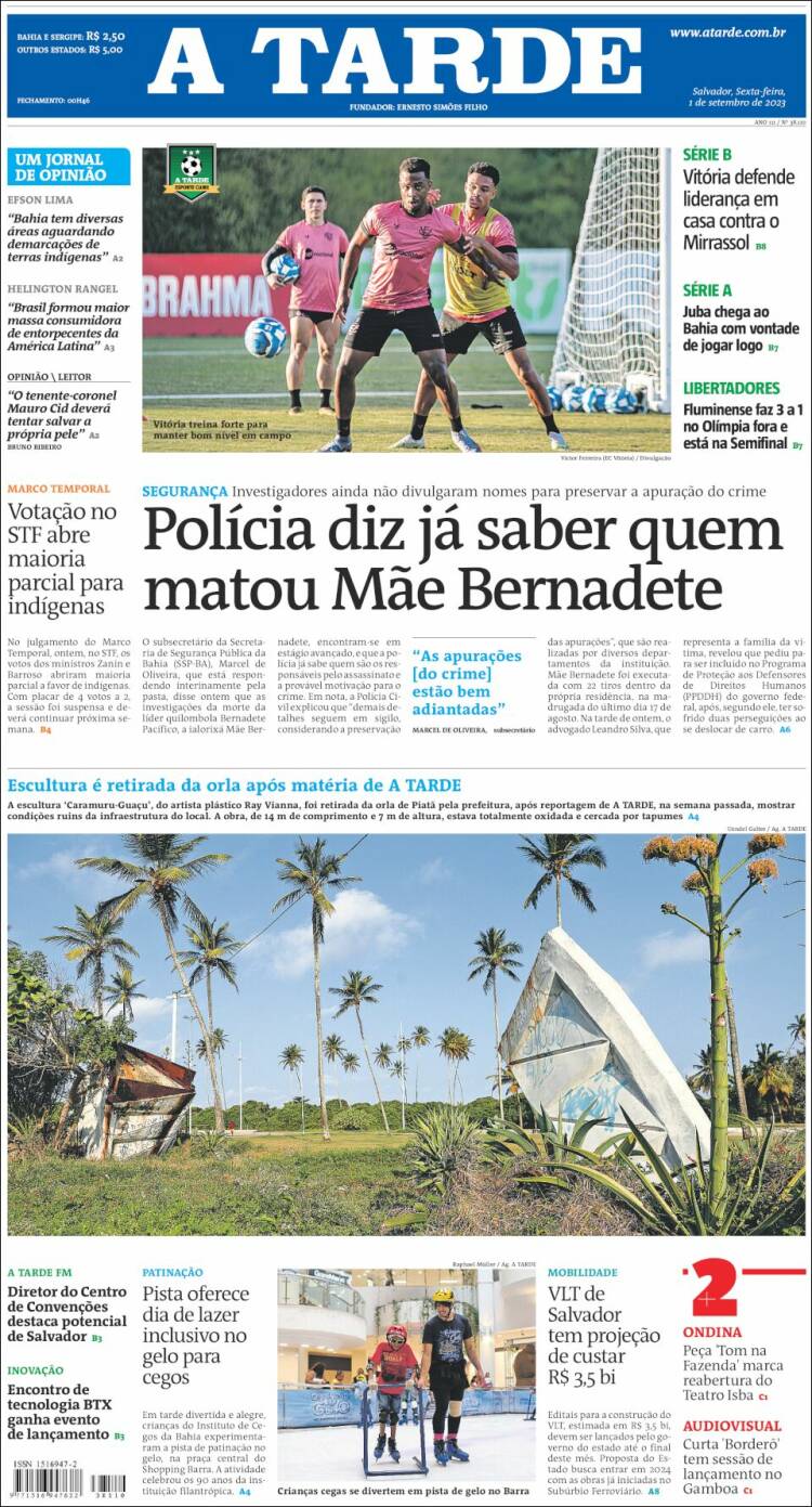 Portada de Diário A Tarde (Brasil)
