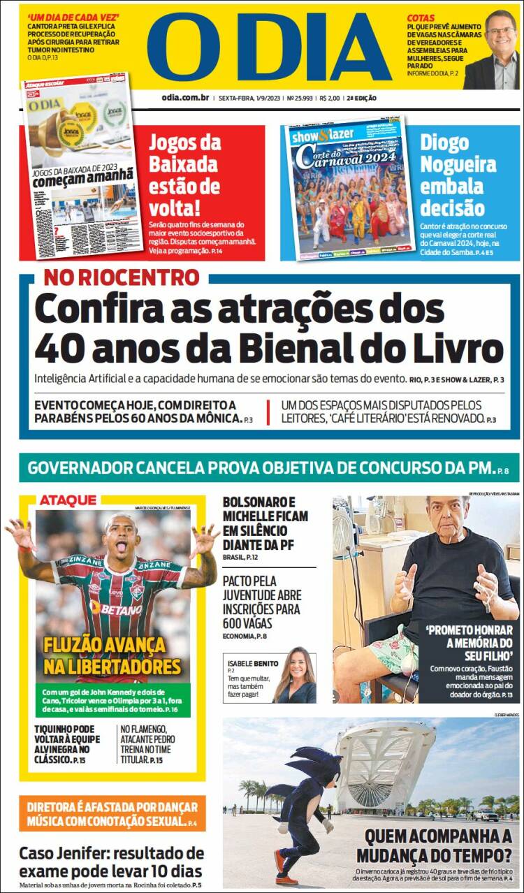Portada de O Dia (Brasil)